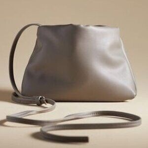 Anthropologie Cinched Faux-Leather Clutch